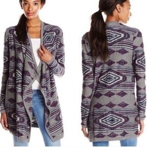 Lucky Brand Aztec open front wrap cardigan sweater L
